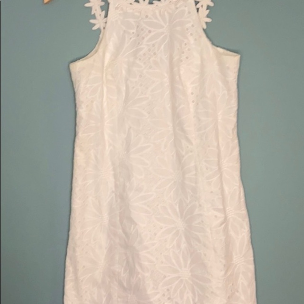 Lilly Pulitzer Annabelle Shift Dress White Eyelet Size 2 - Picture 4 of 6